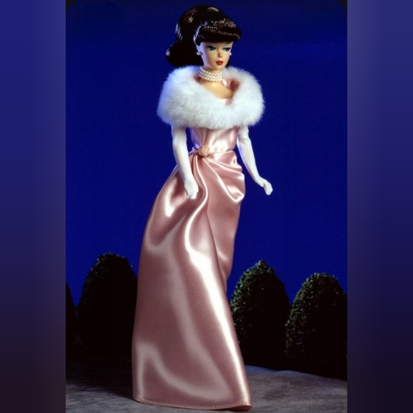 NRFB Vintage 1995 Enchanted Evening RARE Brunette Barbie Collector Edition Pink - Picture 2 of 7
